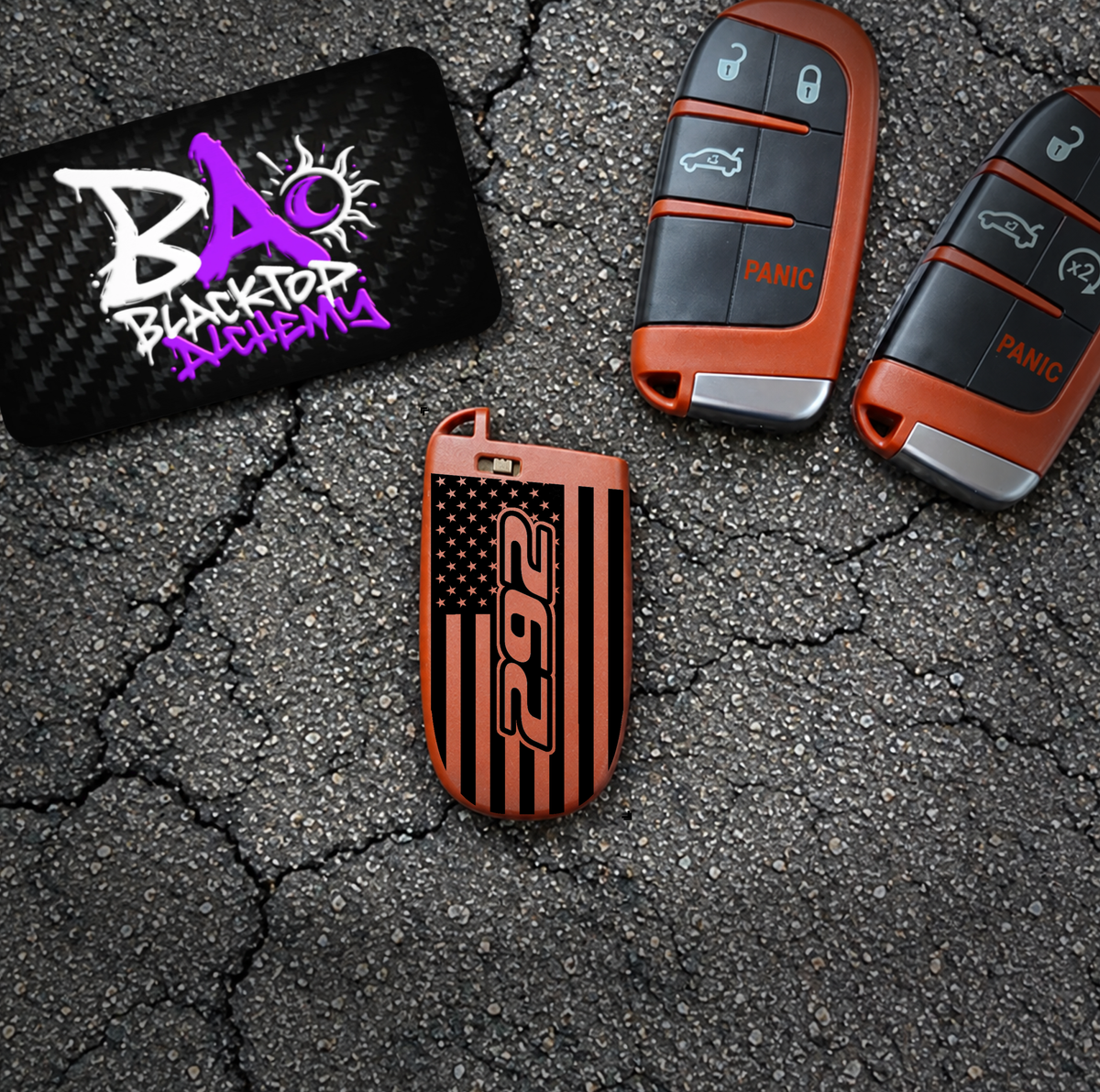 292 American Flag Mopar Key Fob Shell