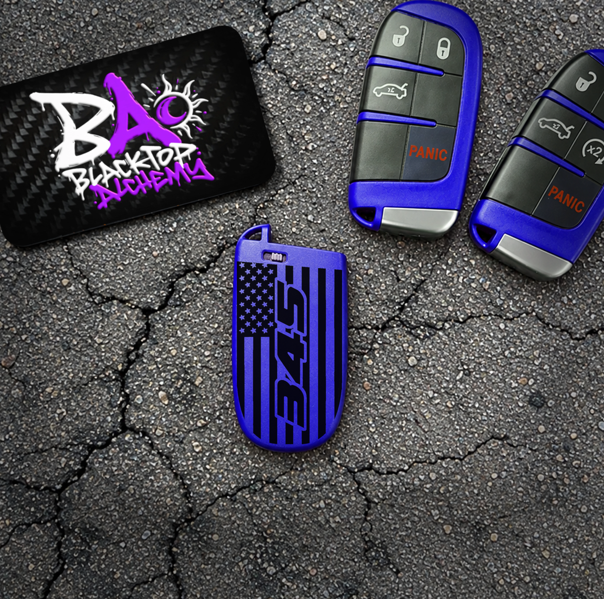 345 American Flag Mopar Key Fob Shell