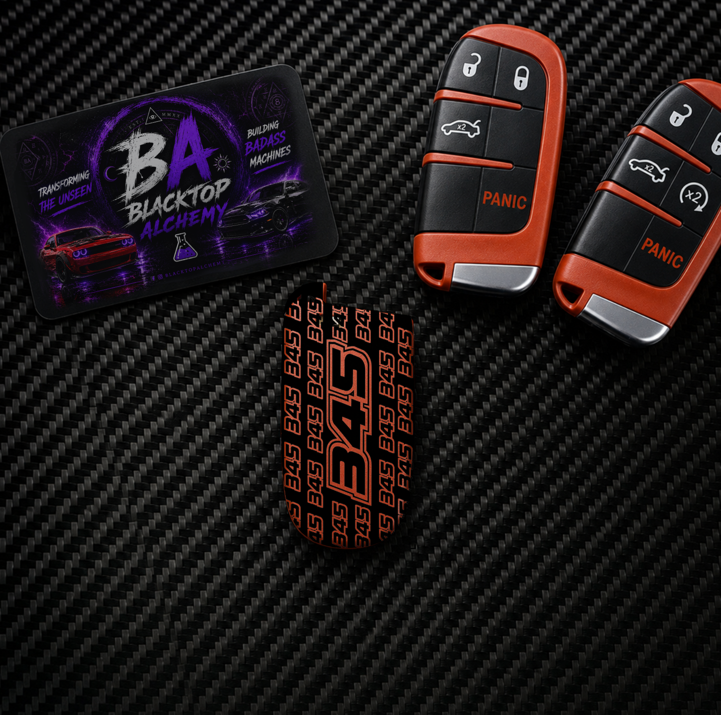 345 Patterned Mopar Key Fob Shell